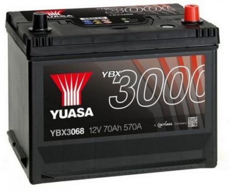 Akumulator YUASA Black 12V 72Ah 630A P+, YBX3068