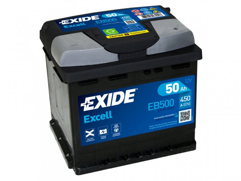 Akumulator EXIDE Excell 12V 50Ah 450A P+ EB500