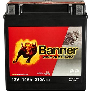 Banner Bike Bull AGM YTX16-BS 12V 14Ah 210A 51422