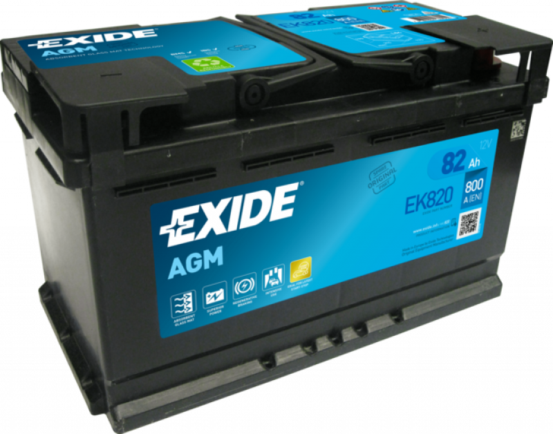 Exide AGM 12V 82Ah 800A EK820