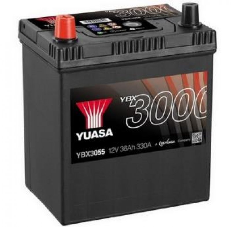 Akumulator YUASA Black 12V 36Ah 330A L+, YBX3055